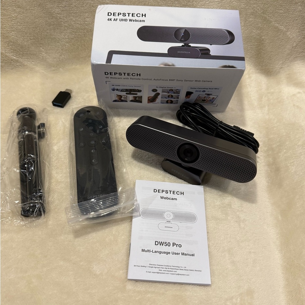 NIB Depstech DW50 Pro 4K 8MP Sony Camera w/ Digital Zoom & 2x Noise Cancelling